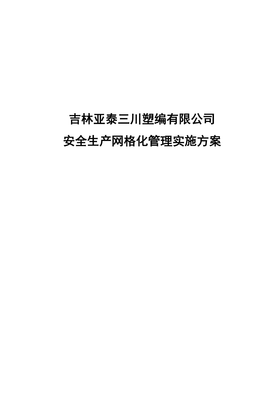 吉林亚泰三川塑编有限公司安全生产网格化管理实施方案.doc_第1页