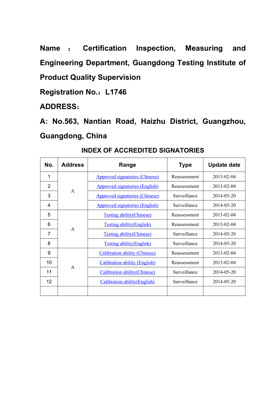 机构名称：广东产品质量监督检验研究院认证与测量工程部.doc_第2页