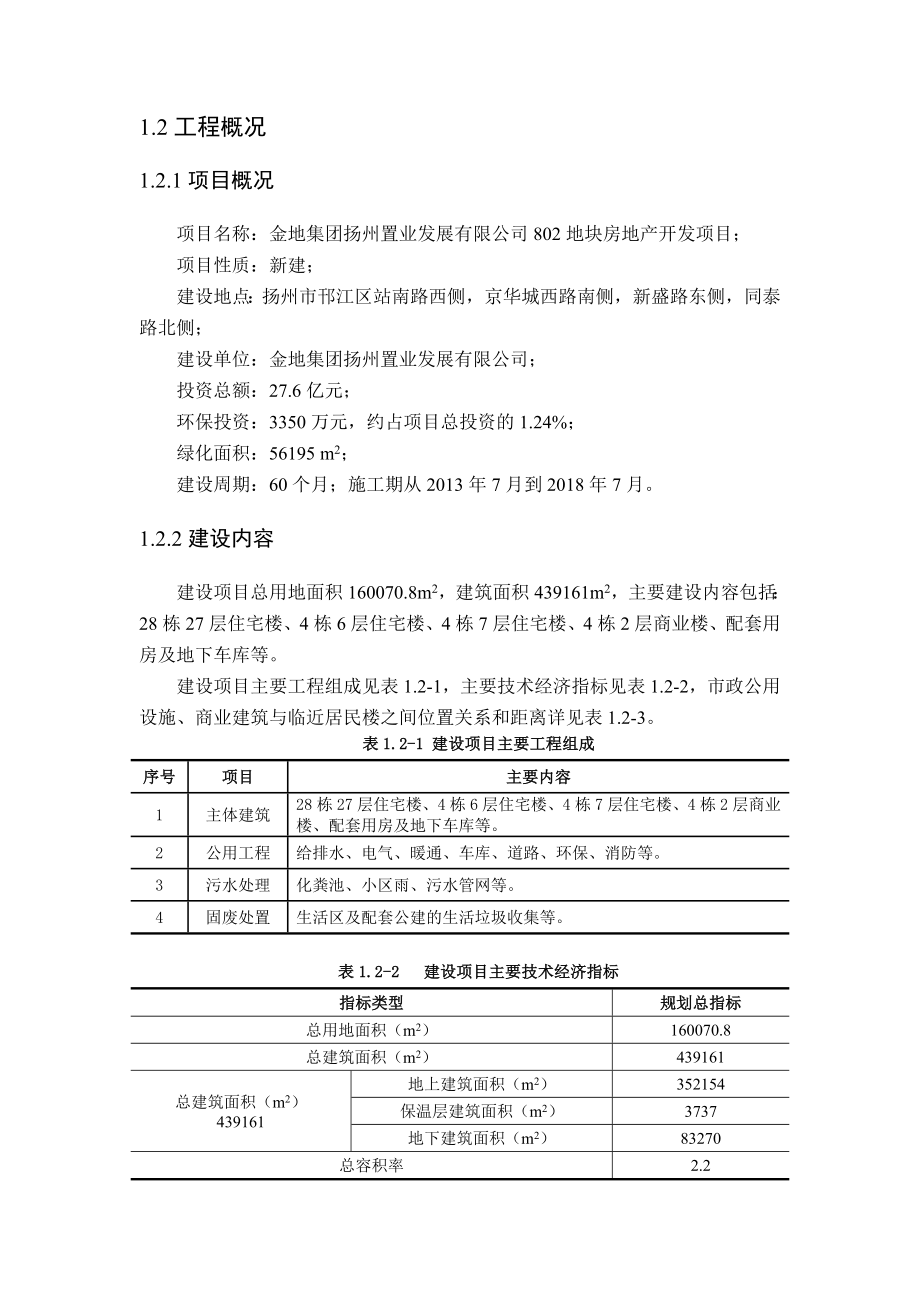 金地集团扬州置业发展有限公司802地块房地产开发项目环境影响报告书.doc_第2页