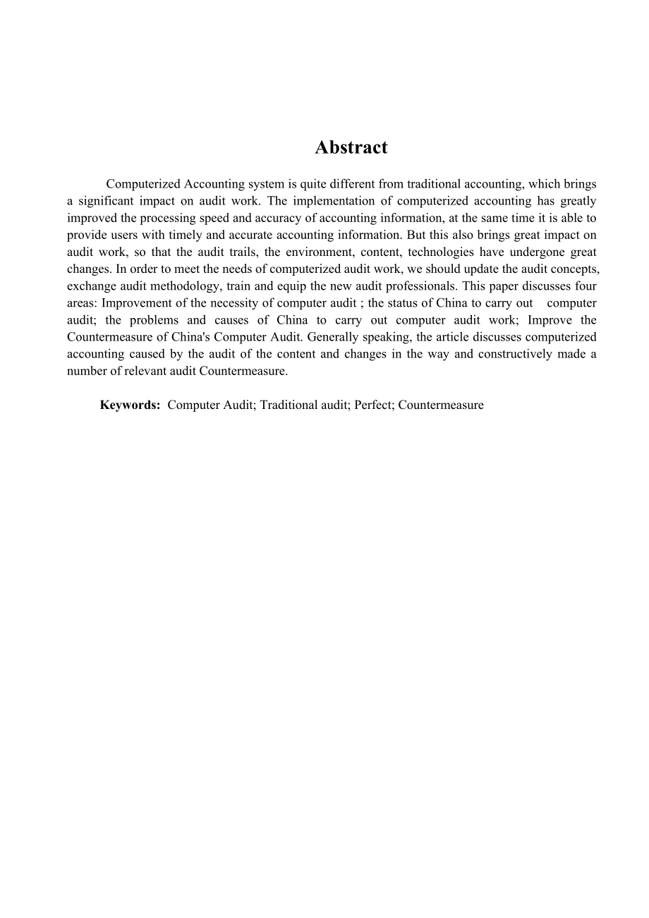 完善我国计算机审计的对策会计学毕业论文.doc_第3页