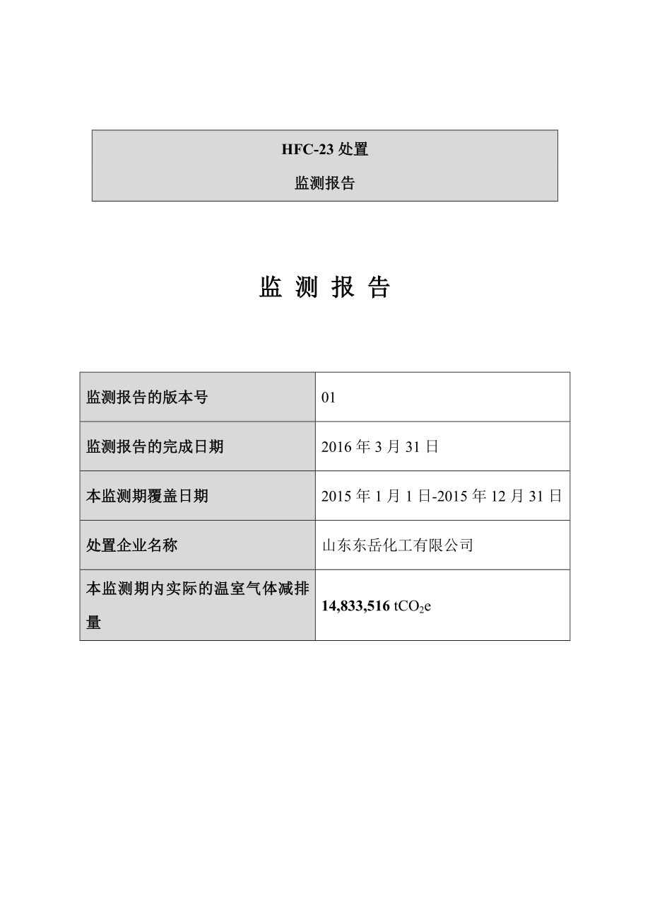 HFC23监测报告山东东岳化工有限公司.doc_第2页