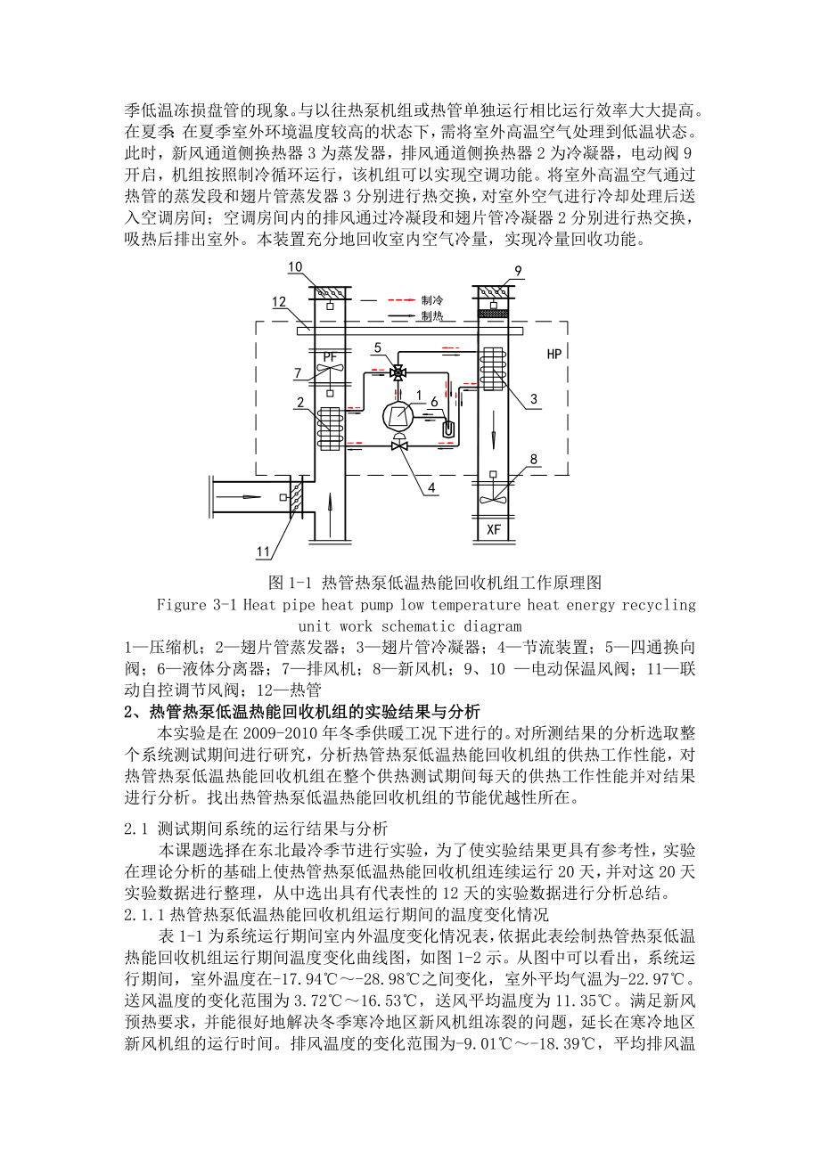 热管热泵低温热能回收机组的实验研究及分析.doc_第2页