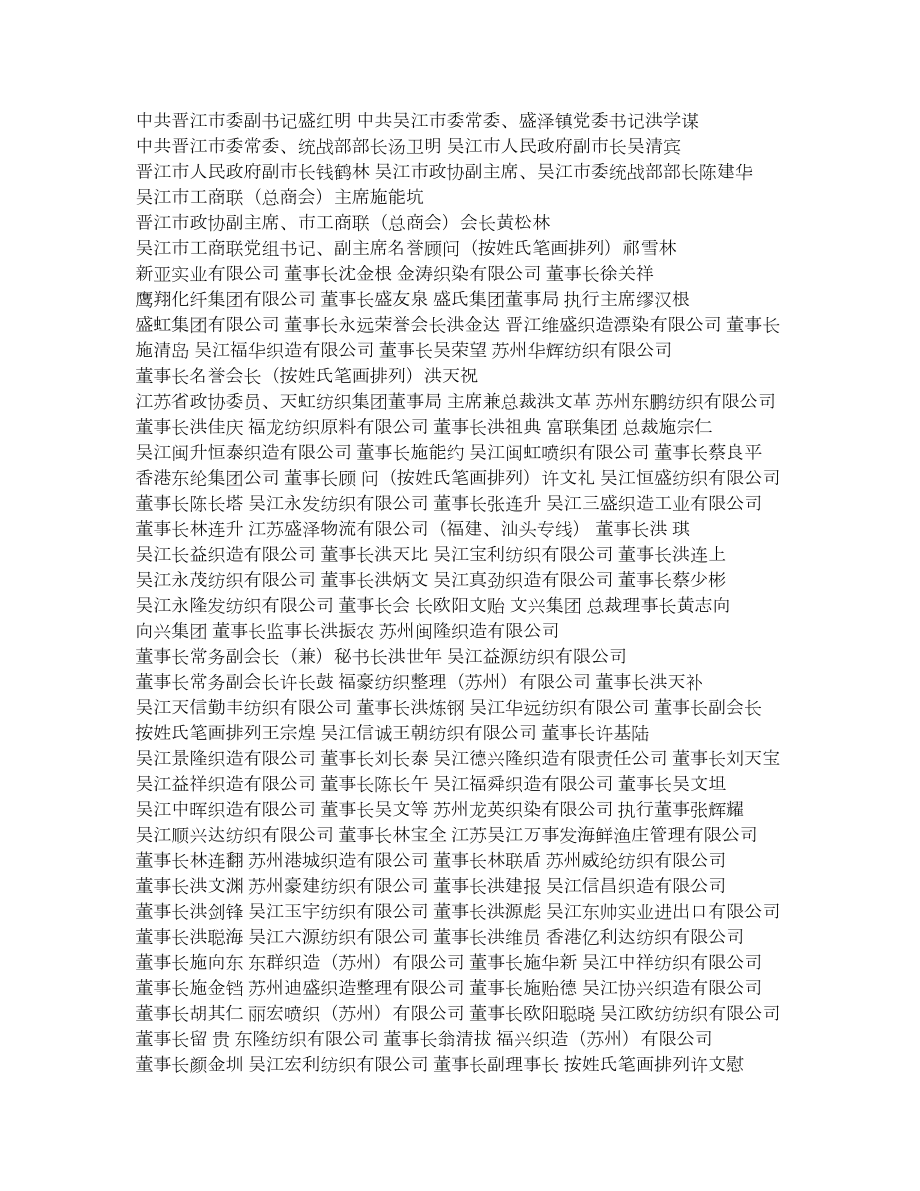吴江闽南商会第五理事会名单(纺织服装业)y.doc_第2页