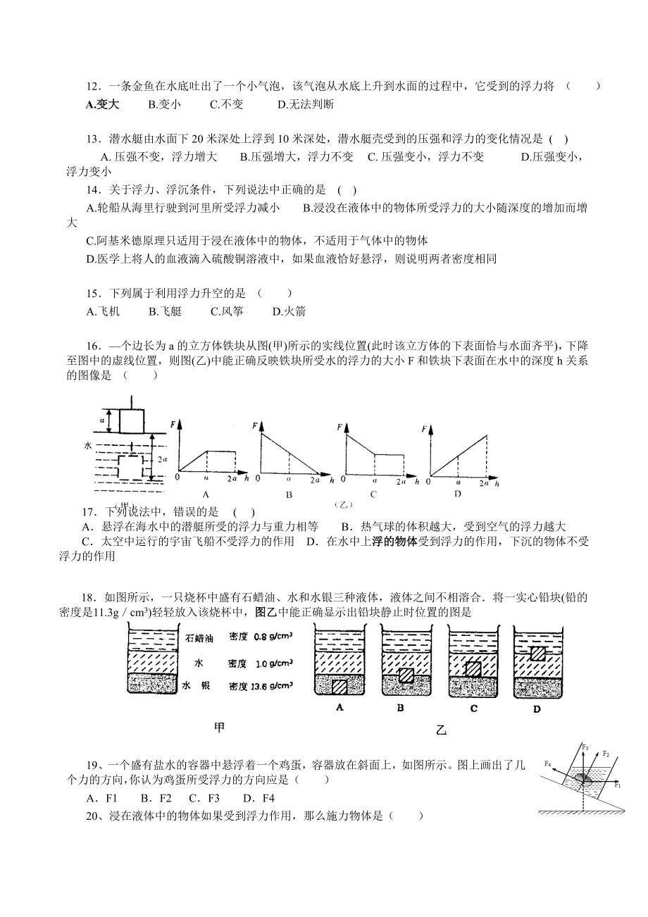 物理浮力(经典难题)讲解.doc_第2页