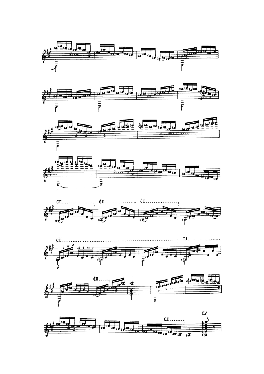 音乐会练习曲第二号,Estudio de Concierto No2;巴里奥斯,Barrios(古典吉他曲谱两个版本).doc_第3页