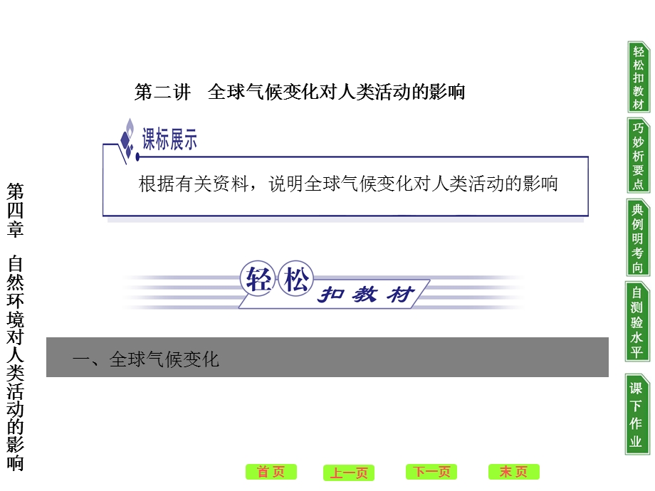 全球气候变化对人类活动的影响课件湘教版精选教学.ppt_第1页