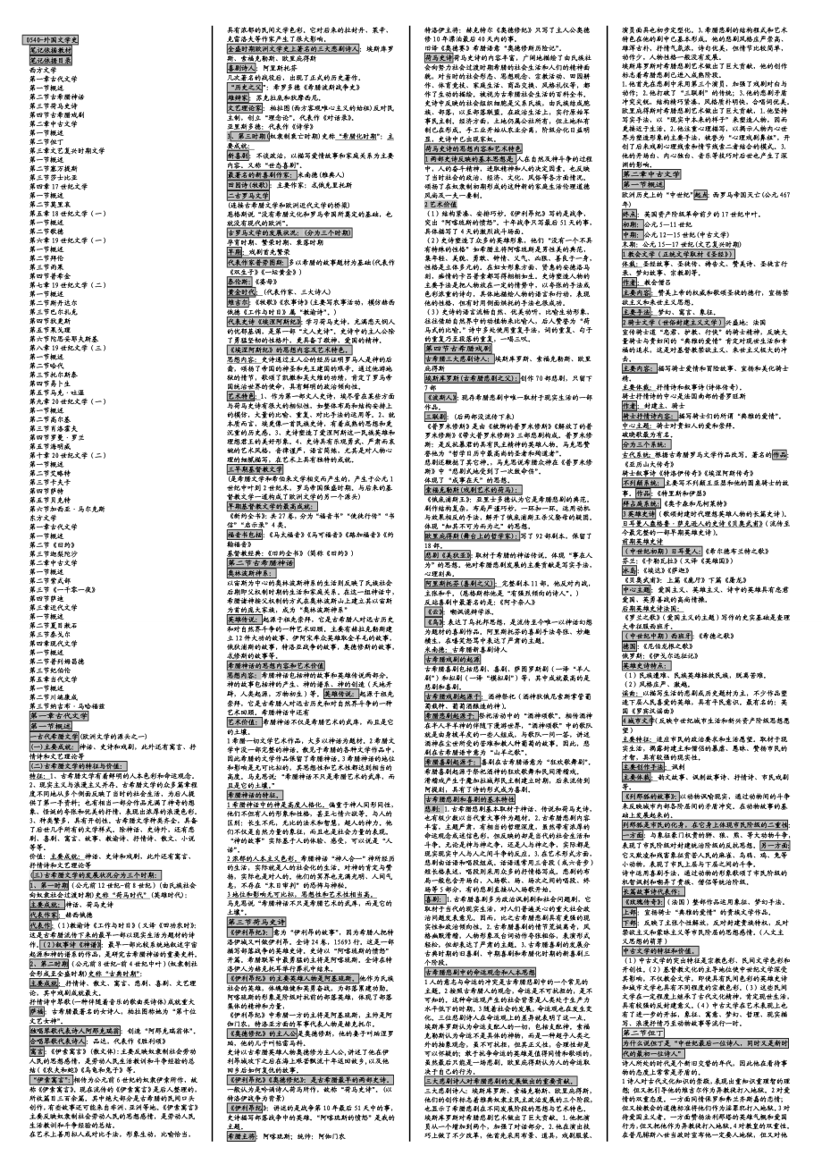 电大【外国文学史】小抄打印版.doc_第1页