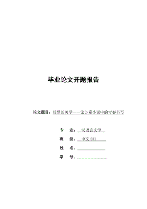 汉语言文学 开题报告.doc