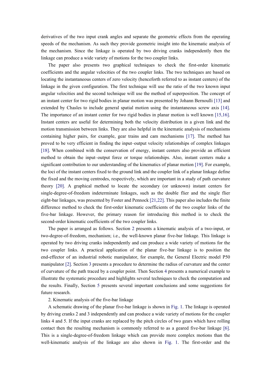 Curvature theory for a twodegreeof freedom planar linkage1.doc_第2页