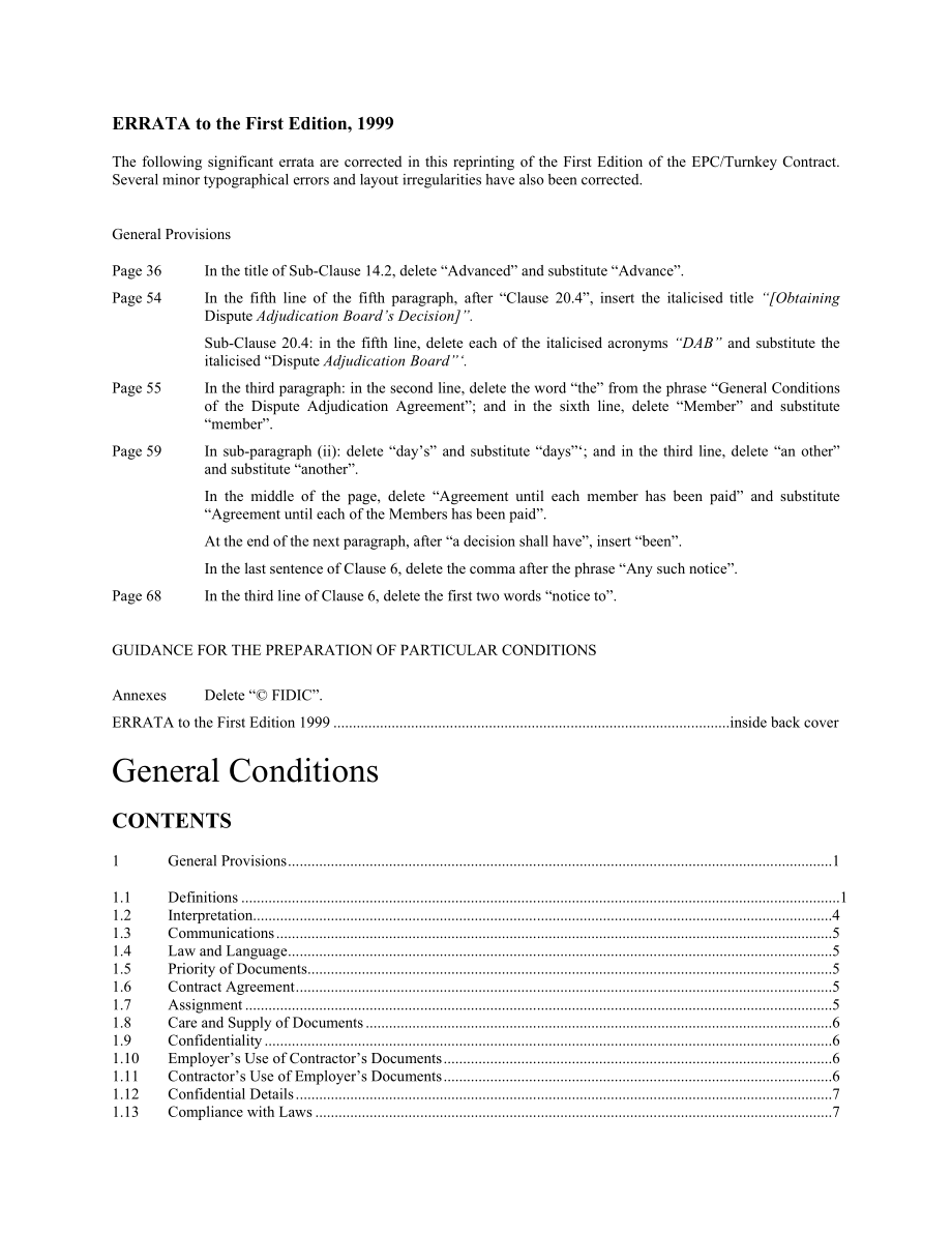 FIDIC银皮书1999（官方Word版）Conditions of Contract for EPC Turnkey Projects 1999(银皮书).doc_第2页