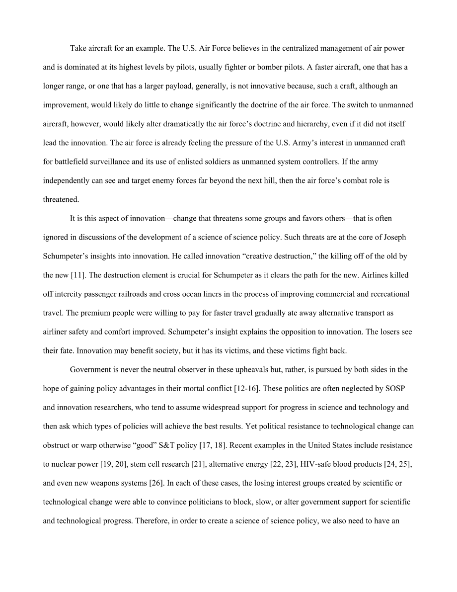 Politics and the Science of Science Policy writtenHarvey Sapolsky Professor of Public Policy and Organization, Emeritus Department of Political Science.doc_第3页