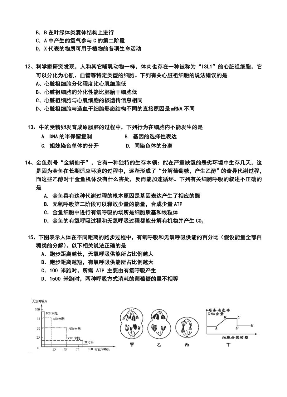 朝阳县柳城高级中学高三上学期第二次月考（期中）生物试题及答案.doc_第3页