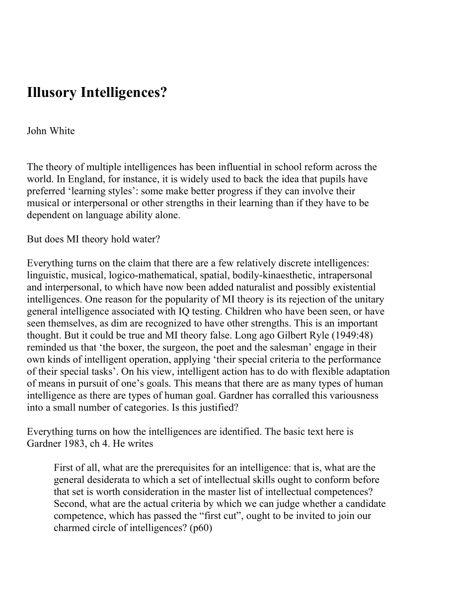 DO HOWARD GARDNER'S MULTIPLE INTELLIGENCES ….doc_第1页