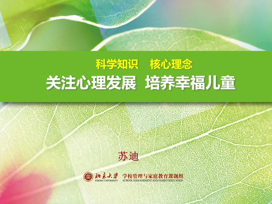 科学知识核心理念——关注心理发展培养幸福儿童课件.ppt_第1页