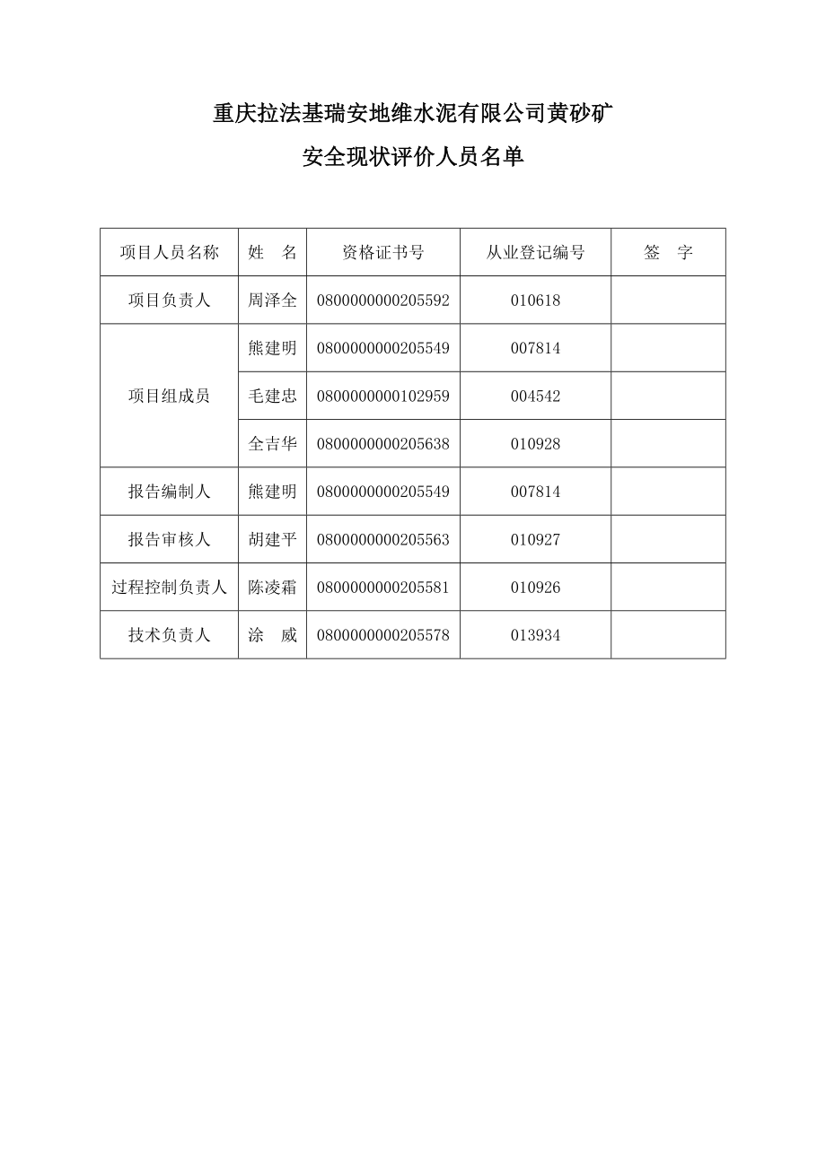 重庆拉法基瑞安地维水泥有限公司黄砂矿安全现状评价报告正式稿.doc_第3页