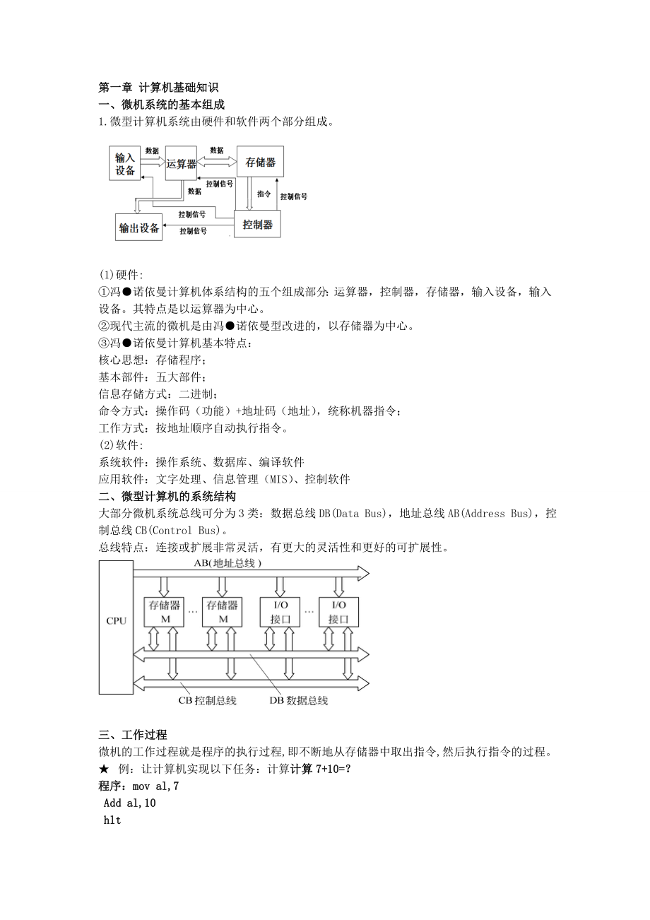 微型计算机原理及应用知识点总结剖析.doc_第1页