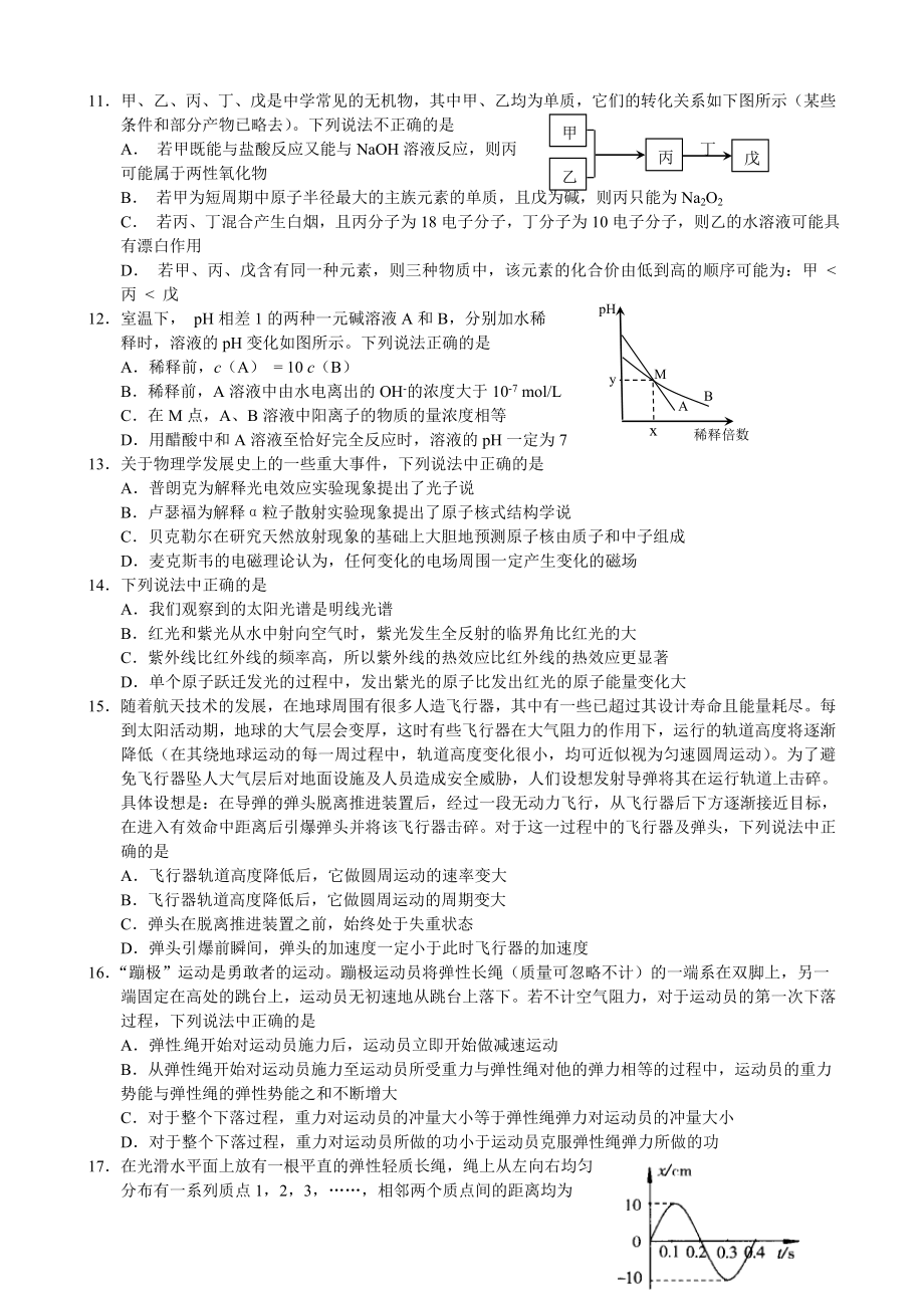 北京市海淀区高考模拟（二）（理科综合）[海淀二模].doc_第3页