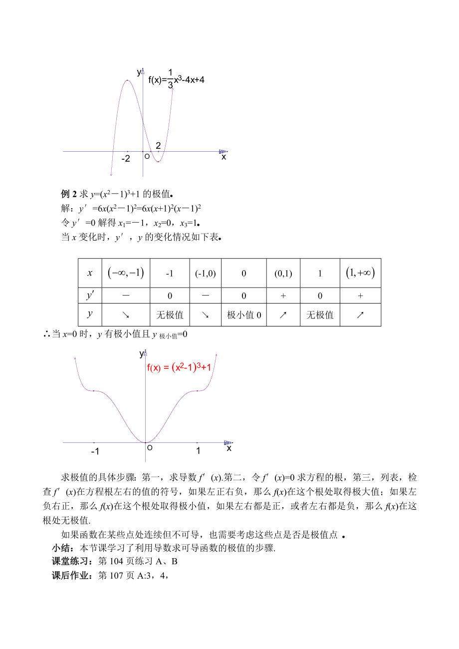 高二数学选修11利用导数研究函数的极值(第一课时)1.doc_第3页