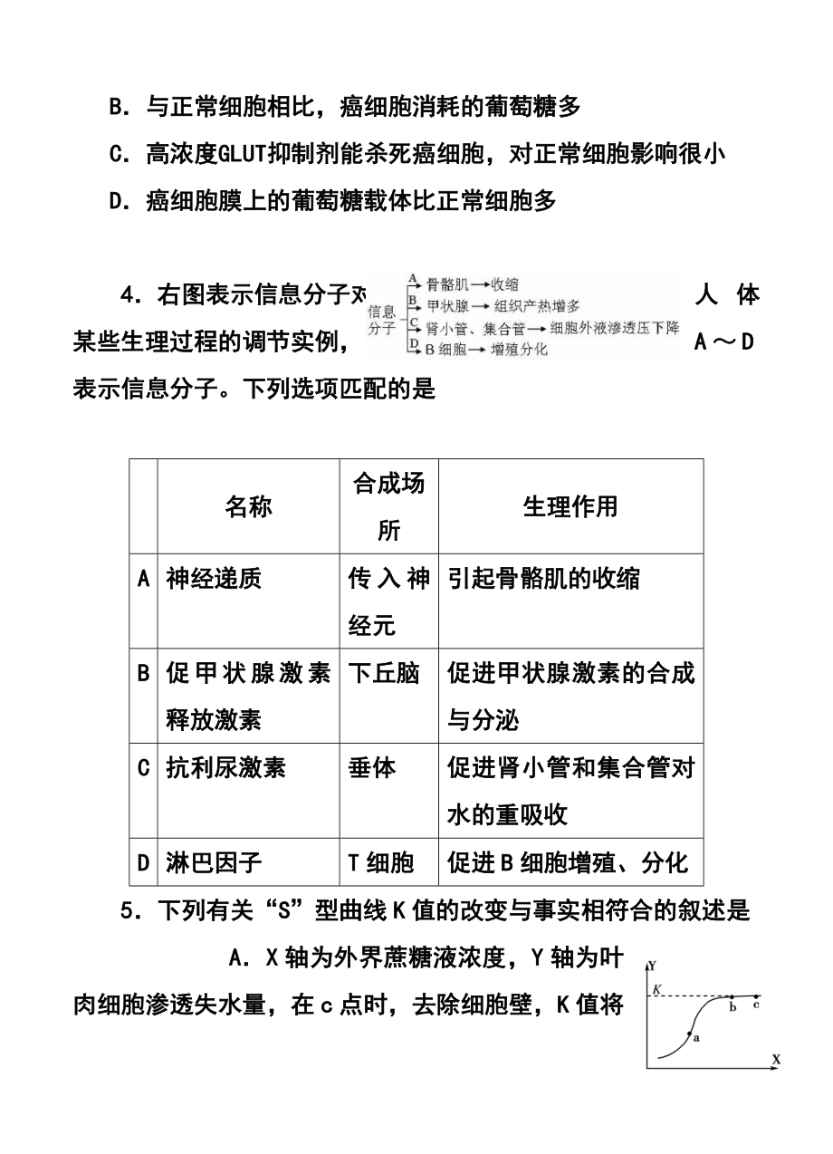 福建省福州市第八中学高三毕业班第六次质量检查理科综合试题及答案1.doc_第2页