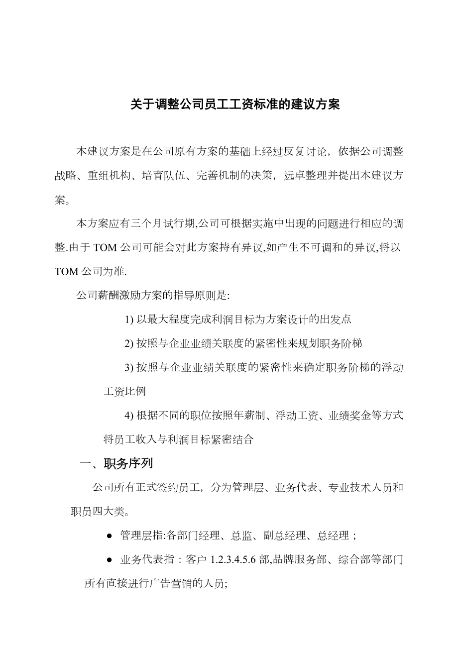 公司员工工资标准的建议方案.doc_第1页