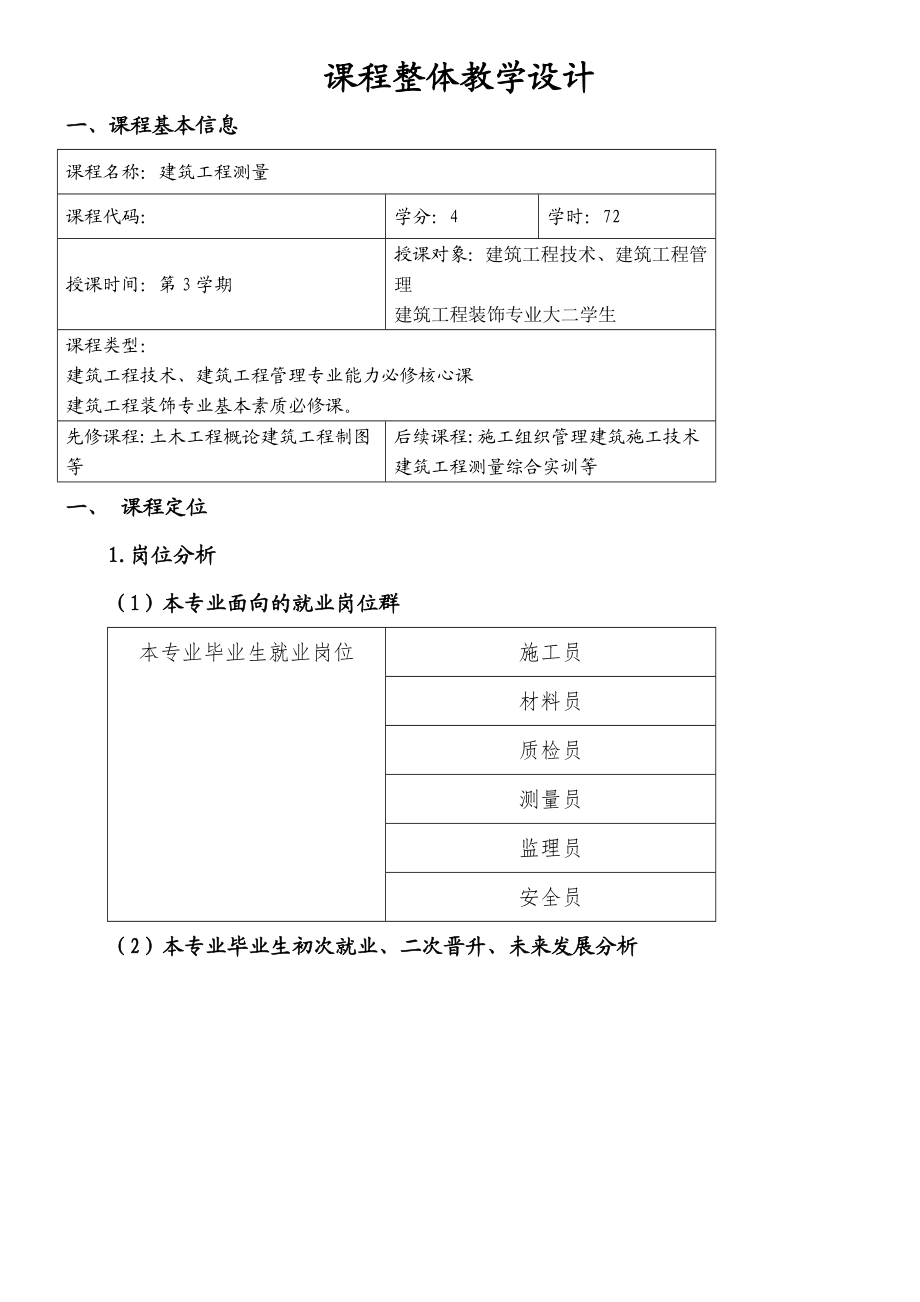 建筑工程测量课程设计.doc_第2页