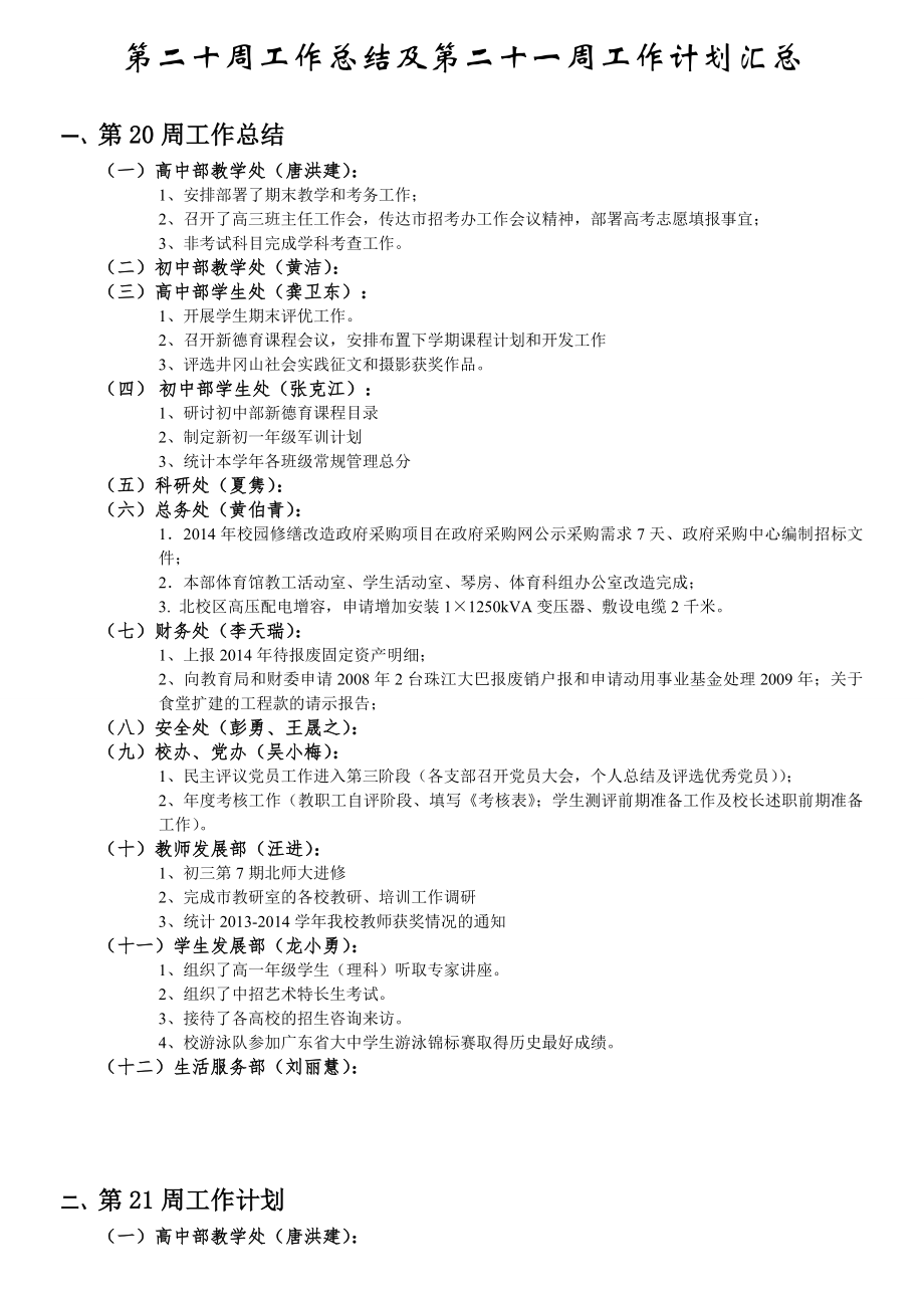 学校周工作总结计划.doc_第1页