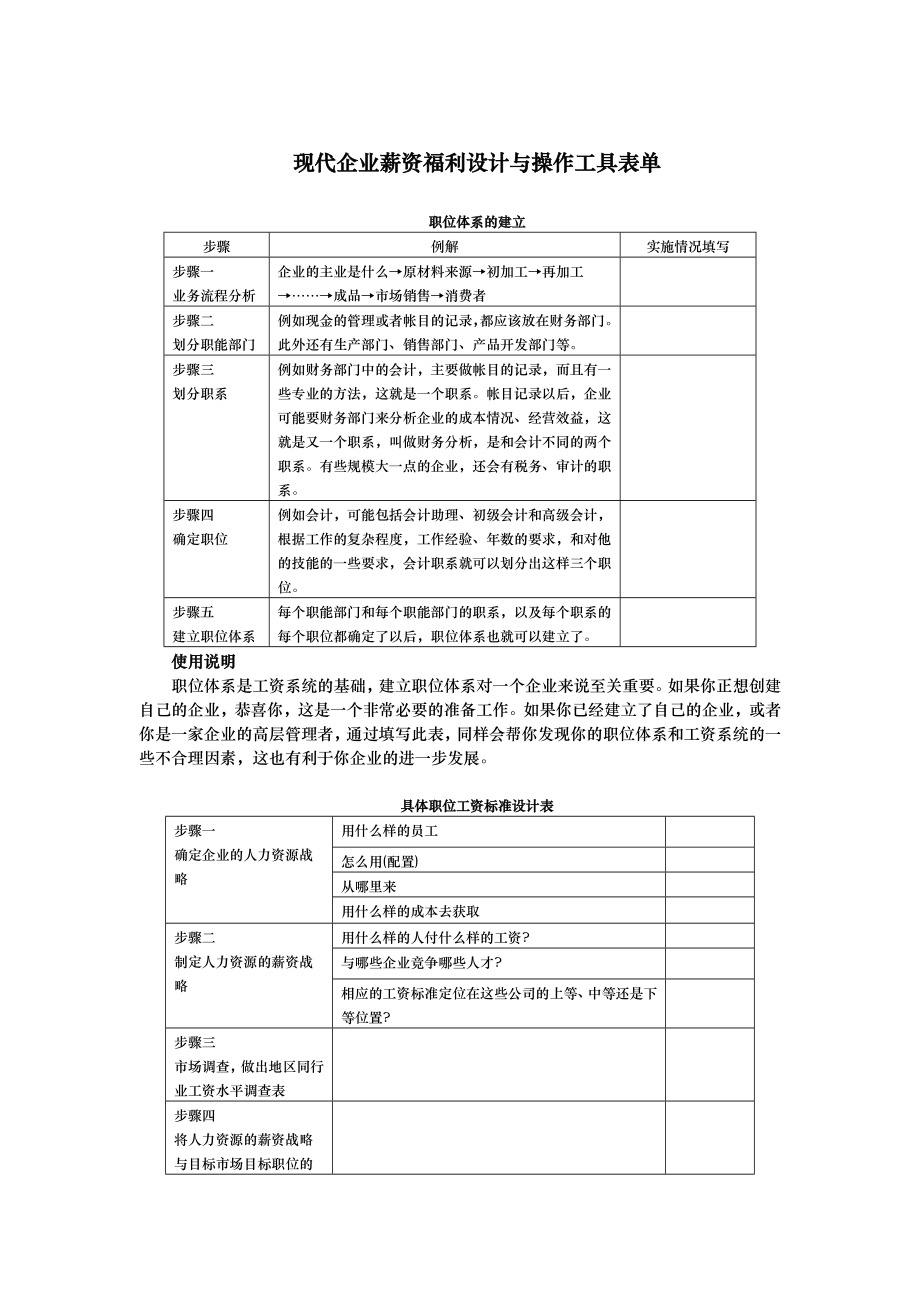 薪资福利设计与系列表单.doc_第1页