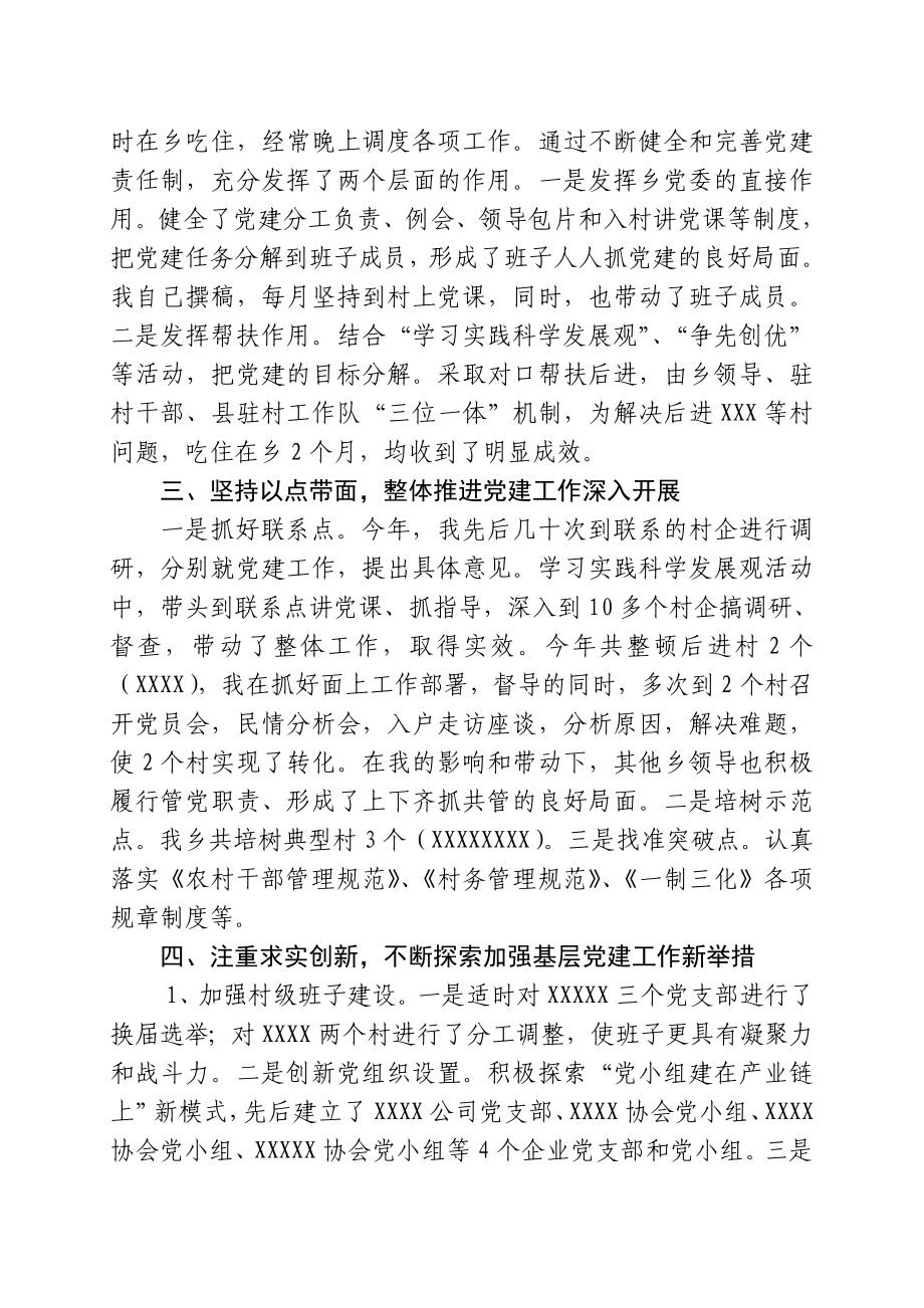 乡镇党委书记履行基层党建工作专项述职报告.doc_第2页