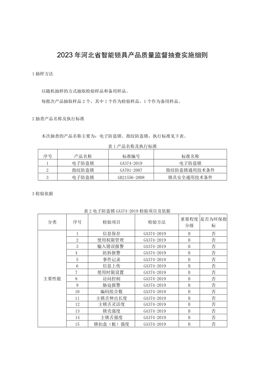 2023年河北省智能锁具产品质量监督抽查实施细则.docx_第1页