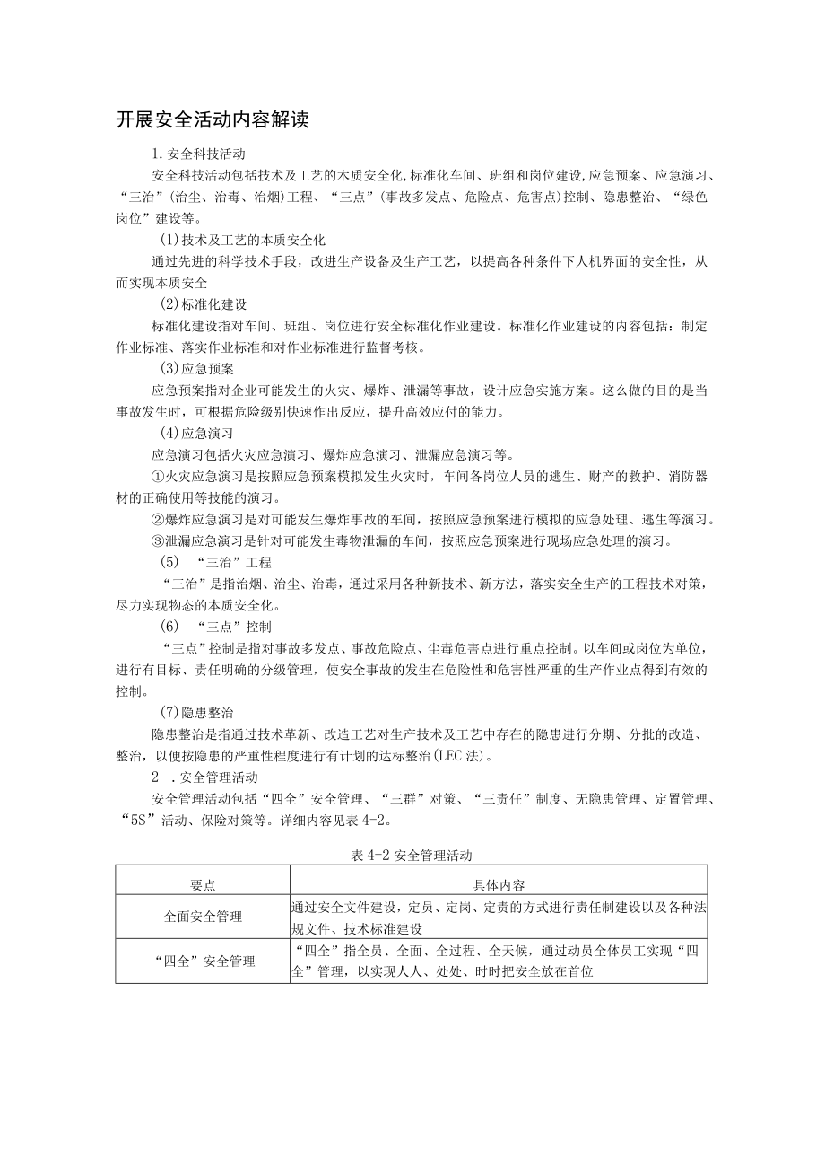 开展安全活动内容解读.docx_第1页