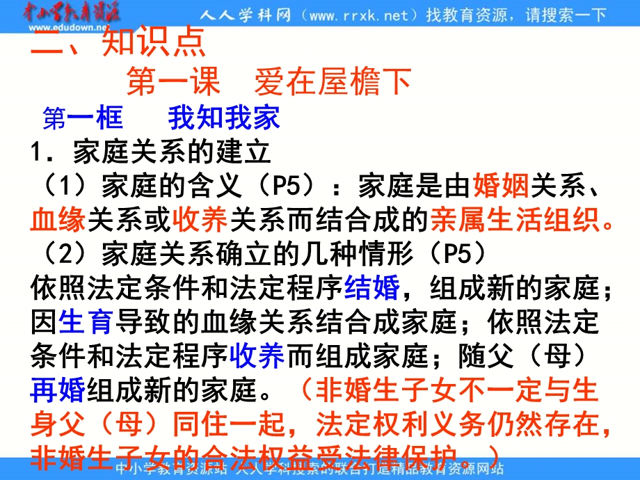 人教版八上《第一单元相亲相爱一家人》复习课件.ppt_第2页