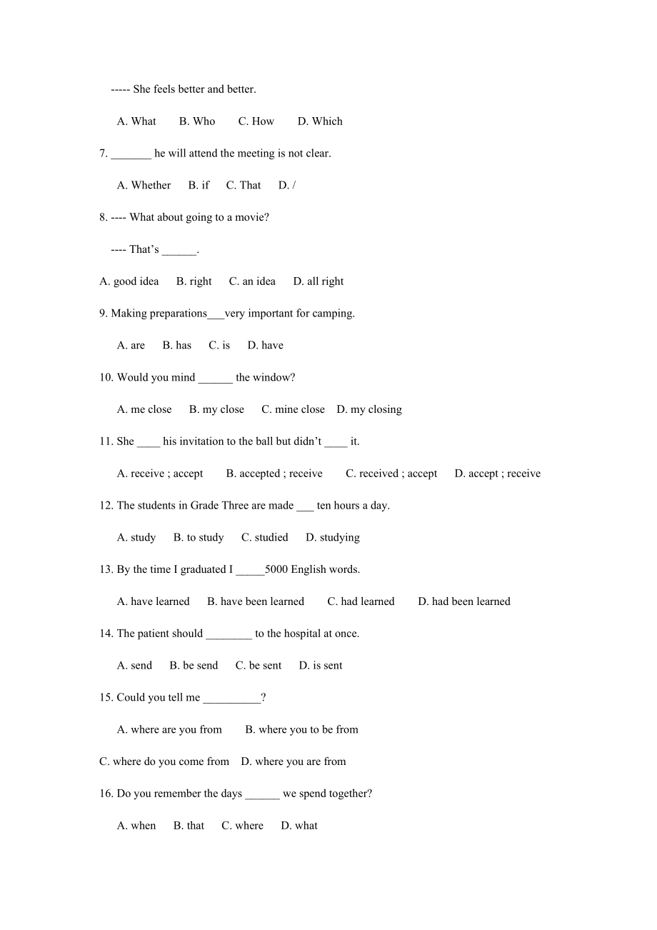 第二次高职对口升学模拟试题英语.doc_第2页