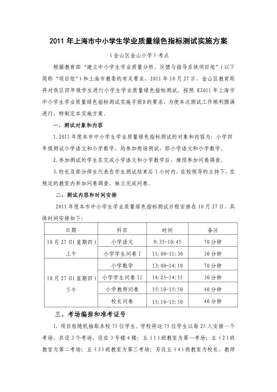 上海市中小学生学业质量绿色指标测试实施方案.doc_第1页