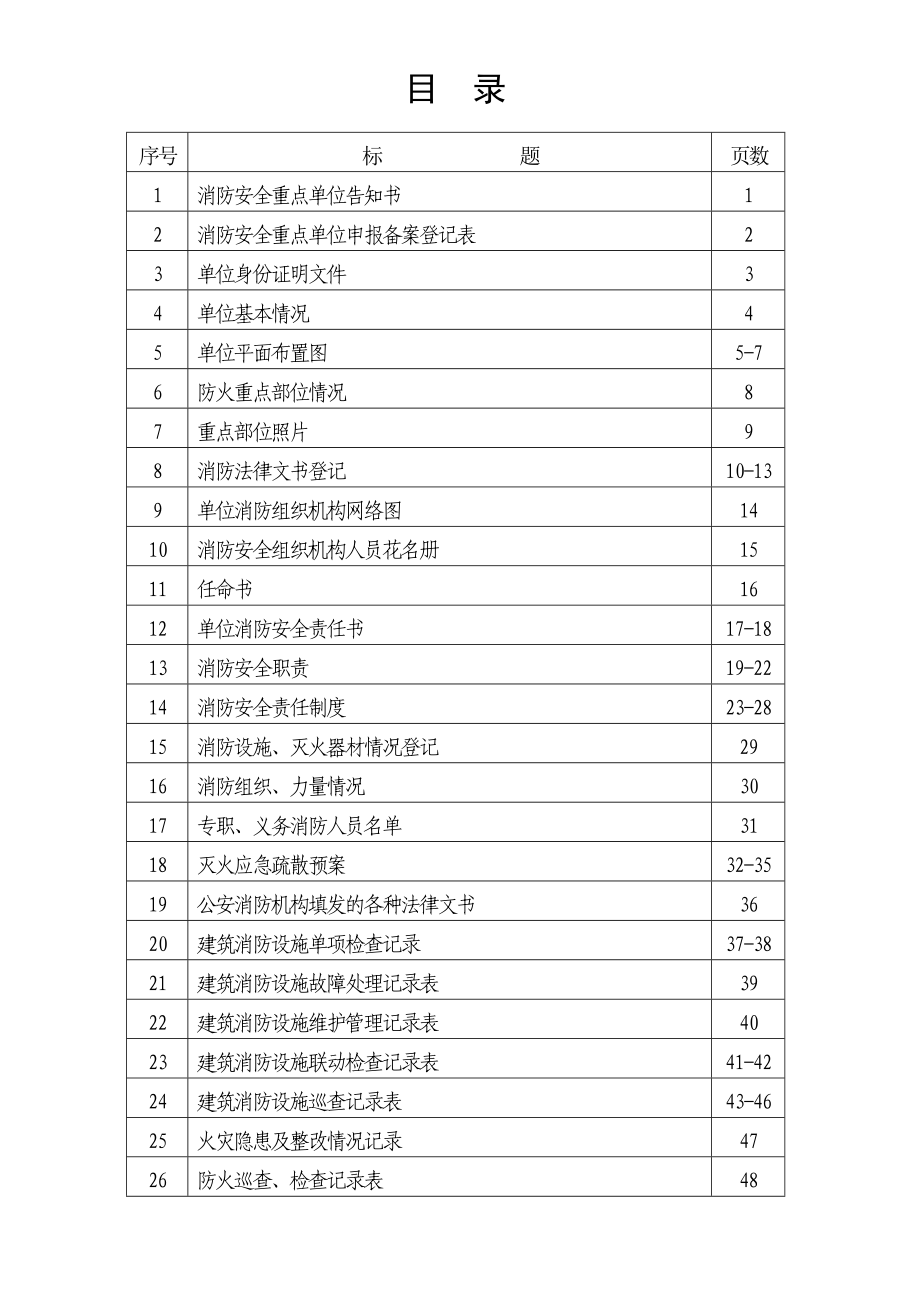 消防重点单位档案(模板).doc_第2页