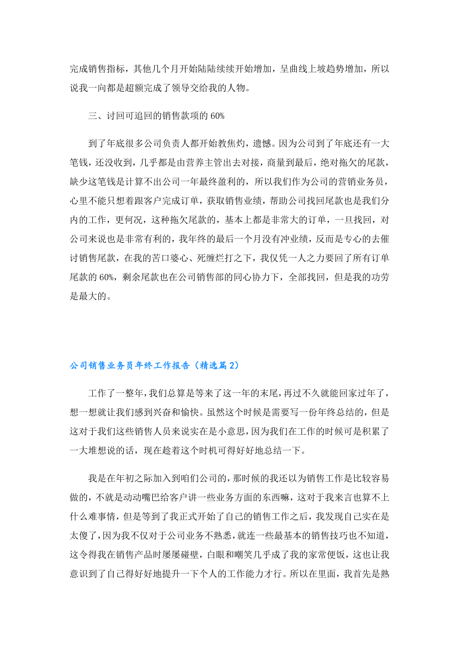 公司销售业务员终工作报告.doc_第2页