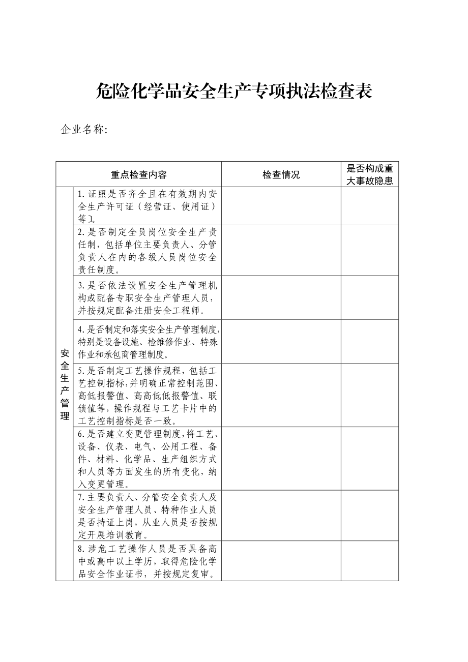 危险化学品安全生产专项执法检查重点内容及要求.doc_第3页