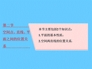 高考数学理大一轮复习课件：第八章立体几何第二节空间点、直线、平面之间的位置关系.ppt