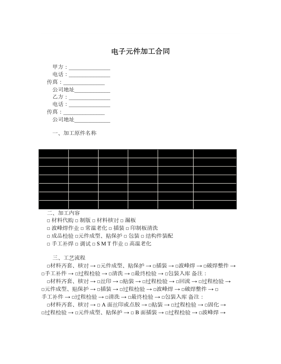 电子元件加工合同.doc_第1页