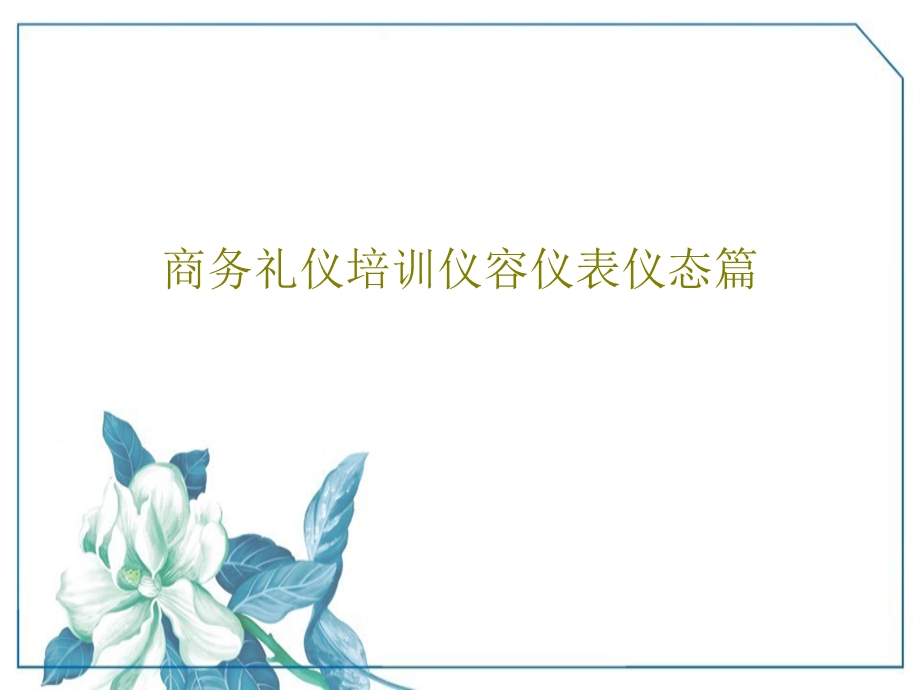 商务礼仪培训仪容仪表仪态篇.ppt_第1页