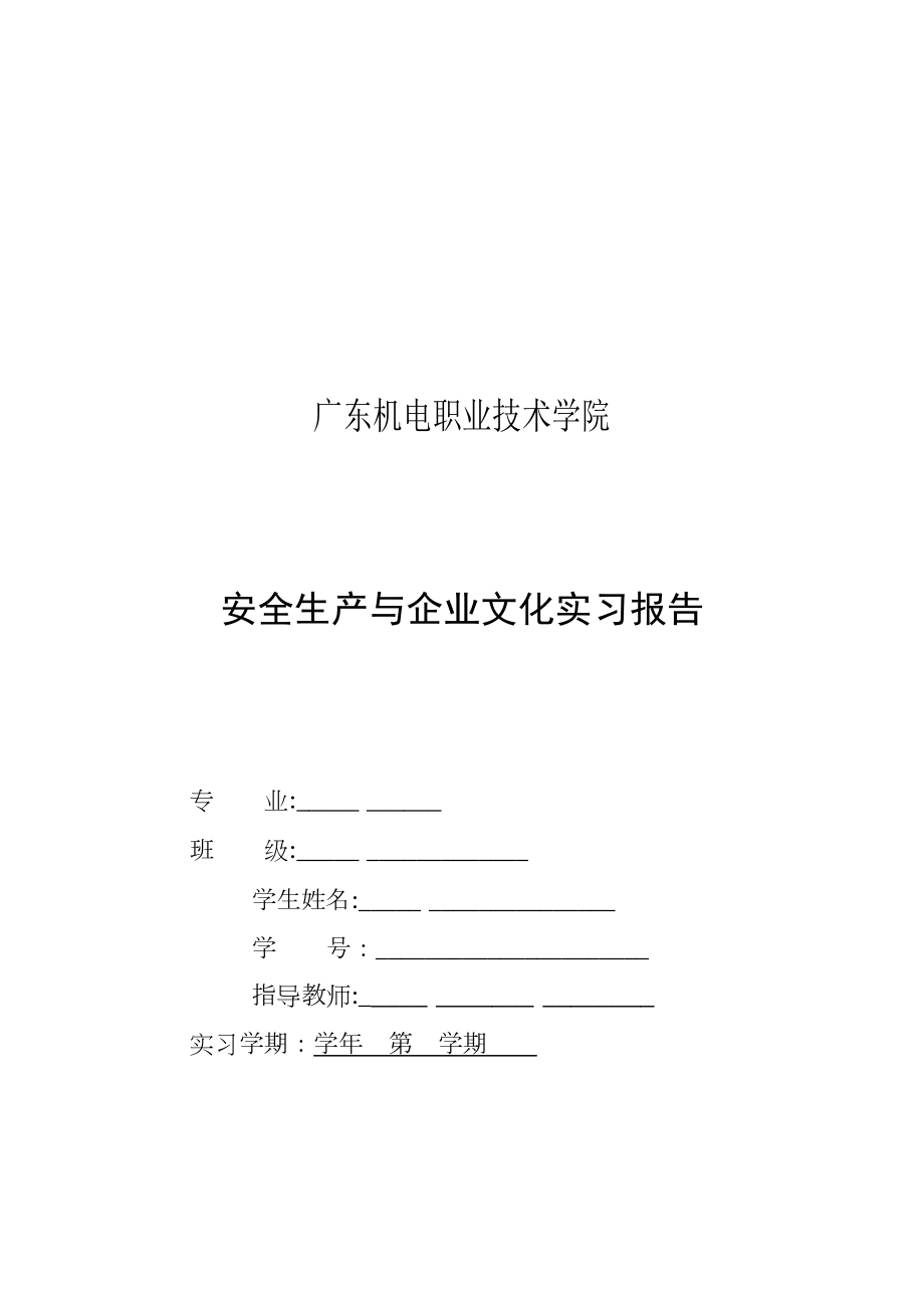 安全生产与企业文化实习报告.doc_第1页