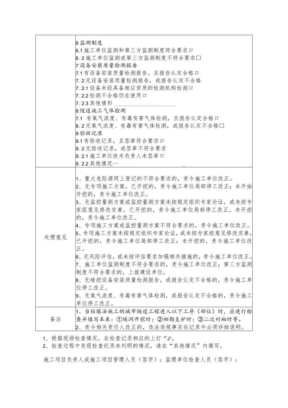 钻爆法施工的城市隧道工程安全监理平行检验工作用表.docx_第2页