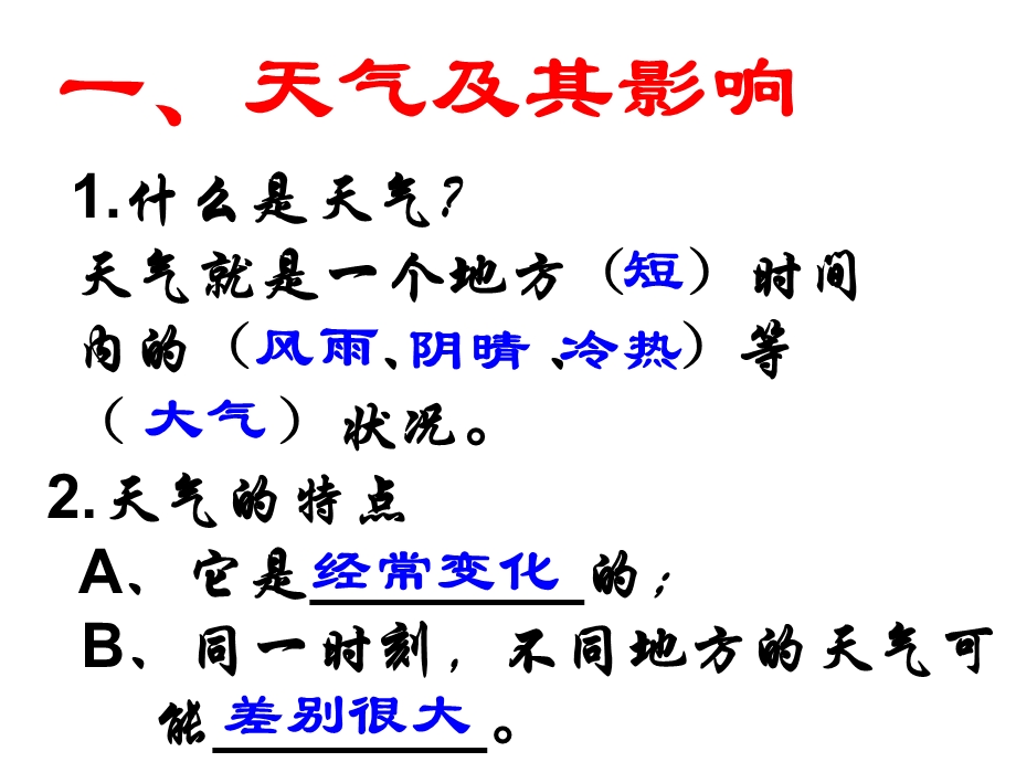 人教版七年级上册地理第三章第一节：多变的天气课件[精选文档].ppt_第2页