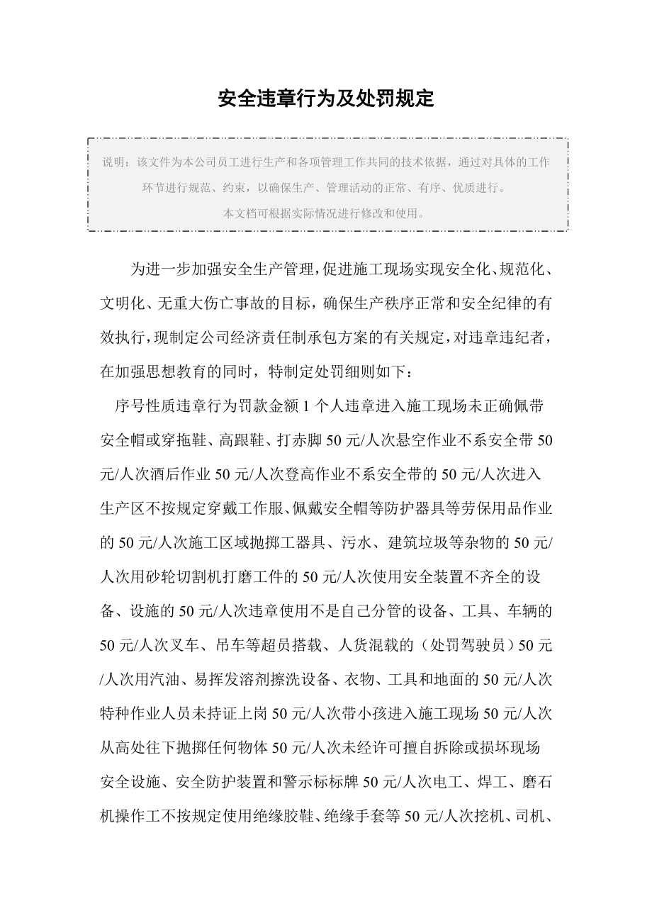 安全违章行为及处罚规定(正式版).doc_第2页