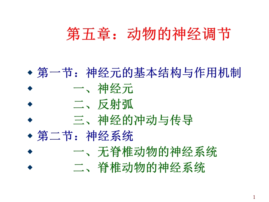 第五章动物的神经调节名师编辑PPT课件.ppt_第1页