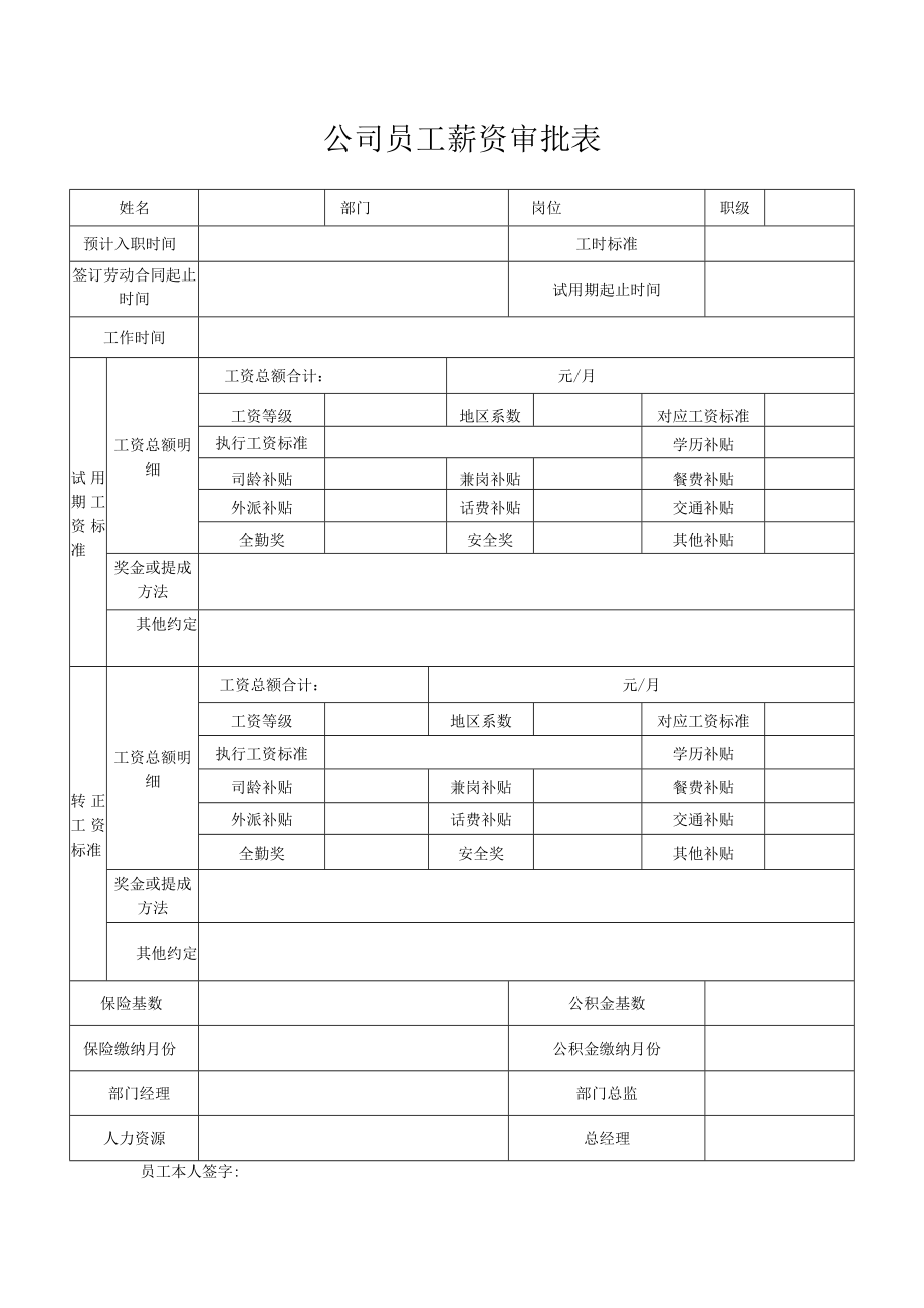 公司员工薪资审批表.docx_第1页