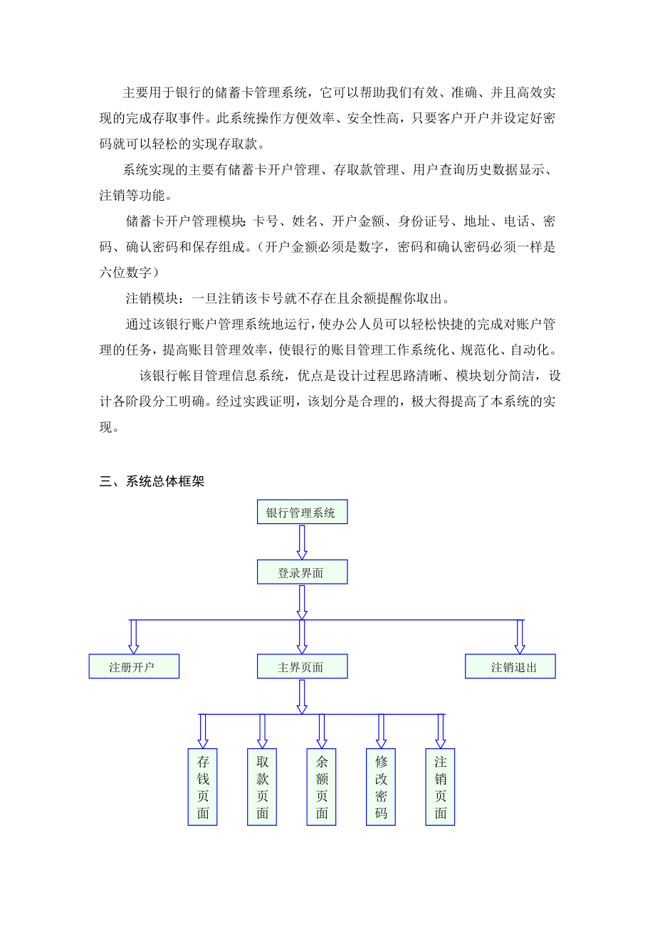 银行储蓄账目管理系统课程设计报告课件.doc_第3页