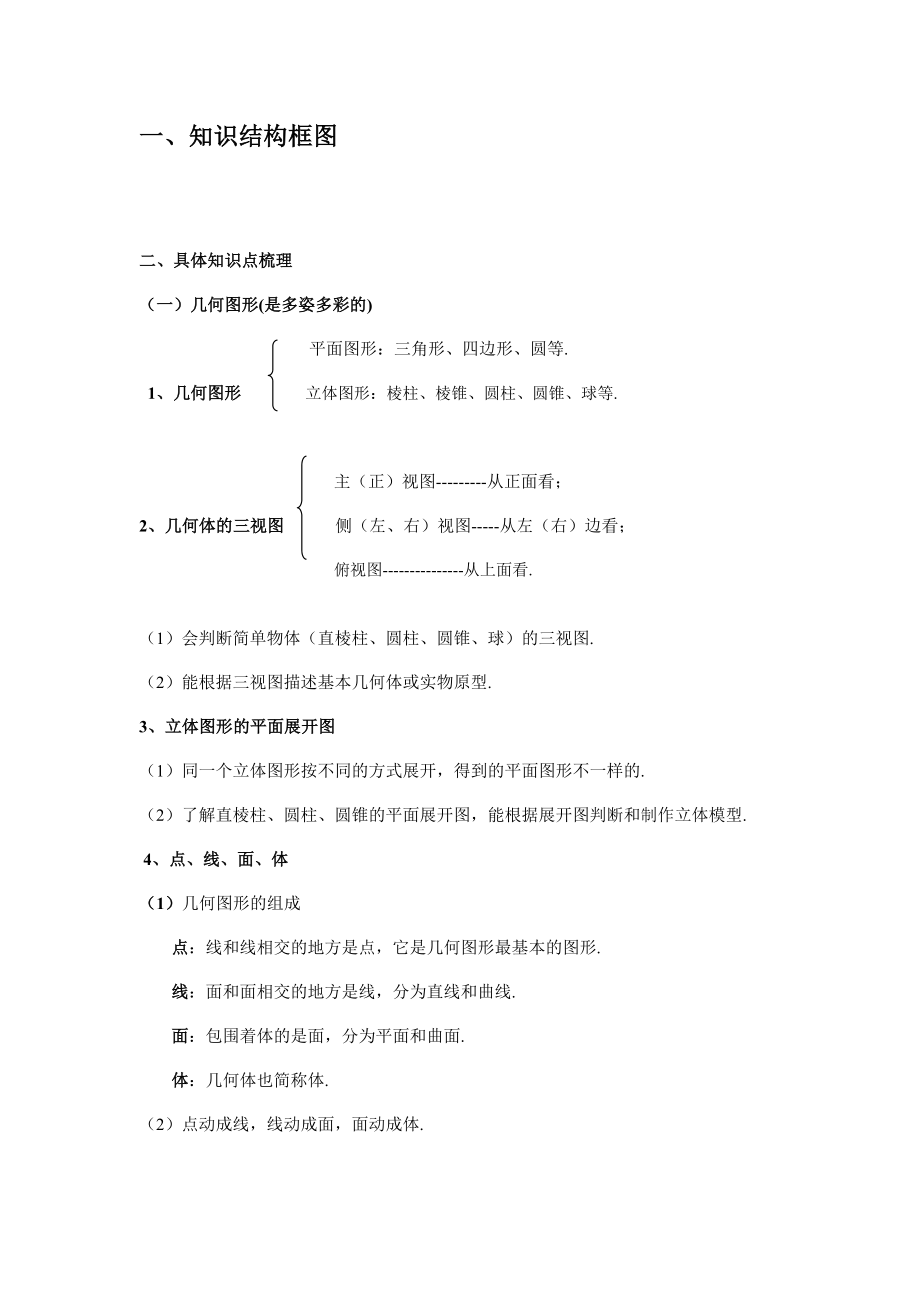 初一数学第四章[几何图形初步]知识点汇总.doc_第2页