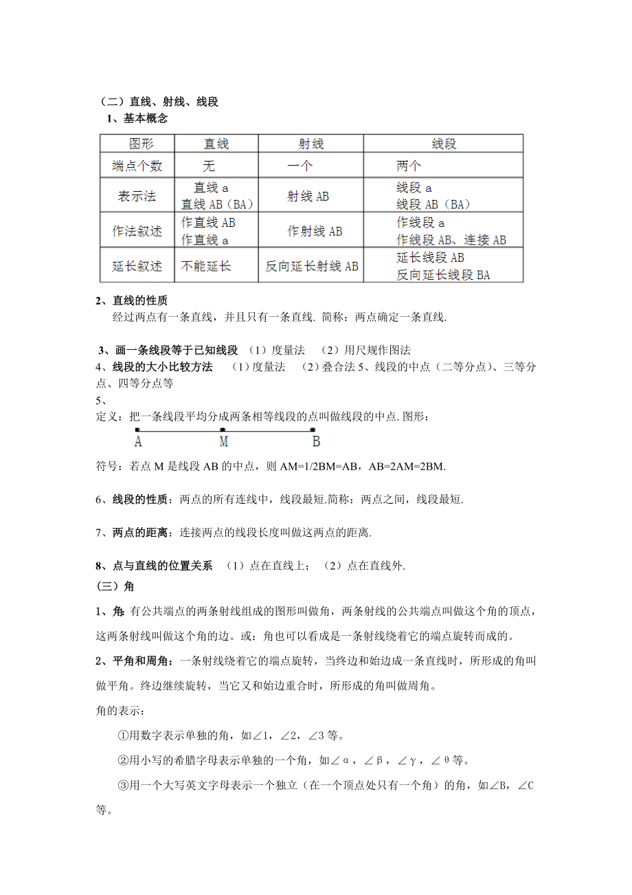 初一数学第四章[几何图形初步]知识点汇总.doc_第3页