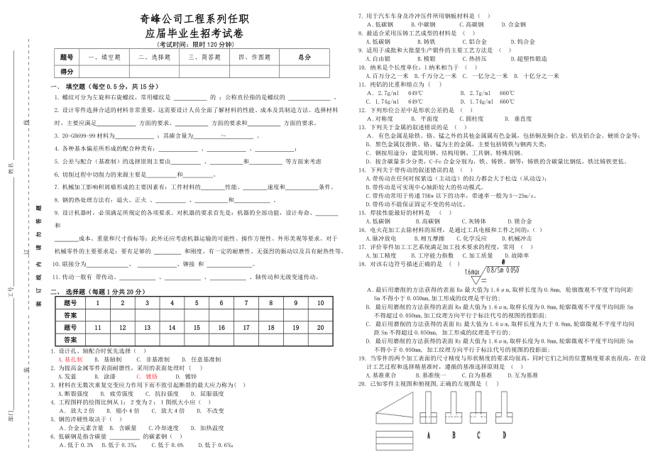 初级职务任职资格考试2.doc_第1页