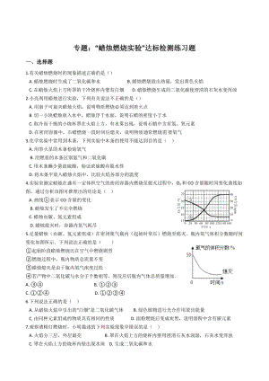 九年级化学：专题：“蜡烛燃烧实验”达标检测练习题(无答案).docx